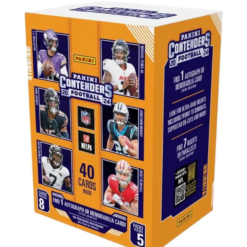 PANINI Contenders 2024-25 NFL Football Sealed Retail Blaster Box - 40 Cards, Blaster-Exclusive Parallels, Rookie Tickets, Inserts, Authenticity-Guaranteed, Ideal for Collectors & Fans