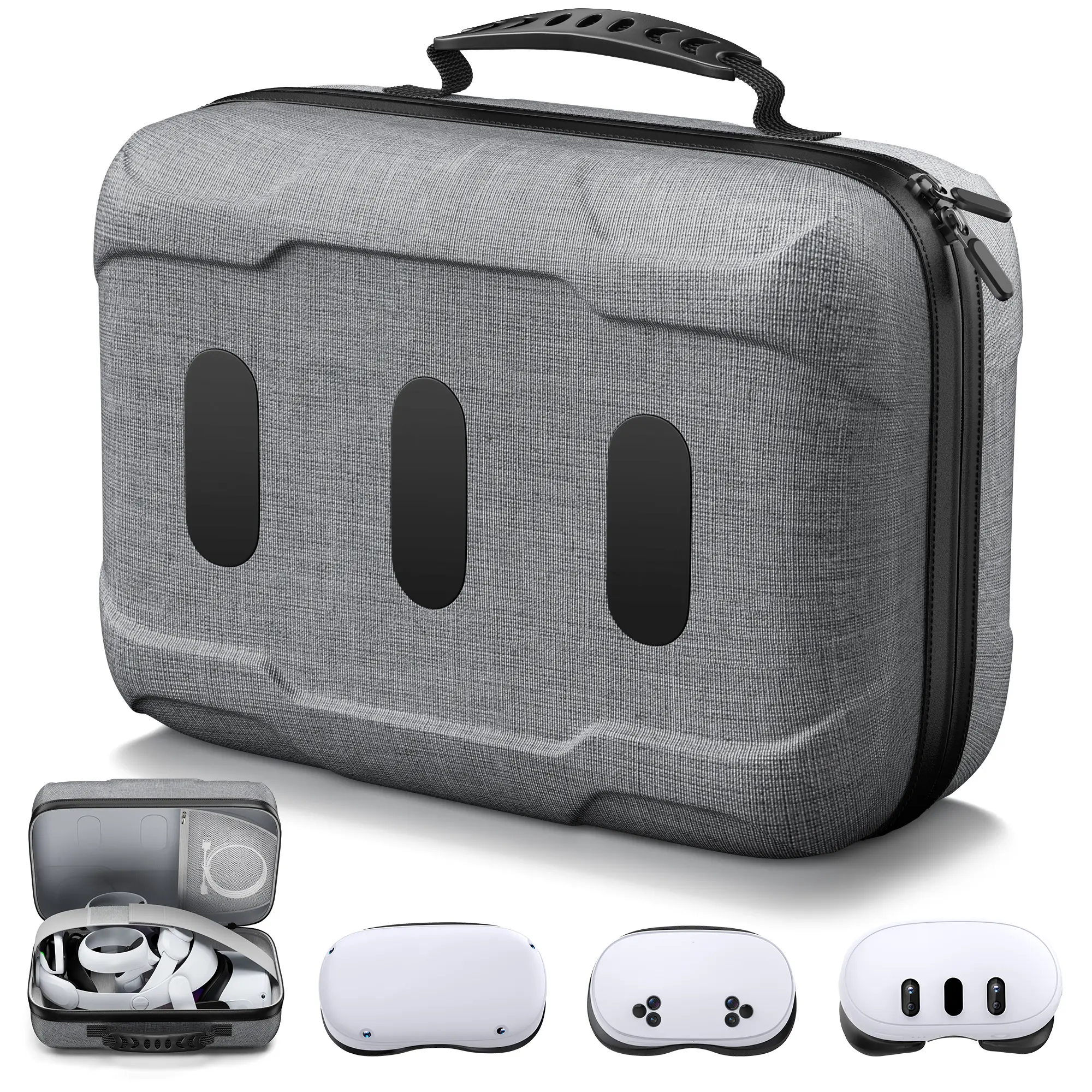 ESYWEN Carrying Case Compatible with Meta Quest 3S/Quest 3/Oculus Quest 2/Vision Pro Official Original/Elite Strap VR Headset and Controller Accessories, Suitable for Travel and Home Storage