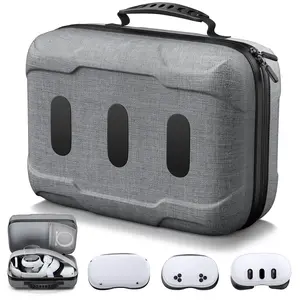 ESYWEN Carrying Case Compatible with Meta Quest 3S/Quest 3/Oculus Quest 2/Vision Pro Official Original/Elite Strap VR Headset and Controller Accessories, Suitable for Travel and Home Storage