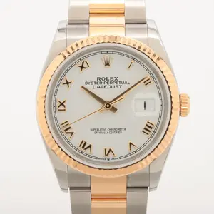 Rolex White Datejust Unisex 36mm 126233