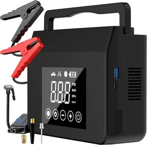 Jump Starter with Air Compressor, 4000A   Jump Starter(ALL Gas/8.0L Diesel) with 150PSI Tire Inflator 12V   Jump Power, 15000mAh PowerBank With LED Light, with Type-C Quick Charge.
