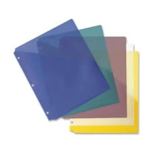 Binder Pockets, Poly, Letter, 8.5 in. x 11 in., 5-PK, Clear