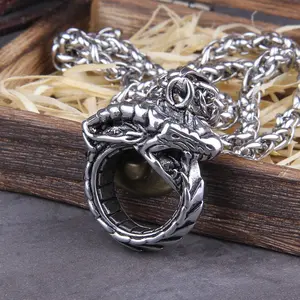 Jörmungandr THE MIDGARD SERPENT PENDANT- STAINLESS STEEL