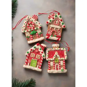 Gingerbread Candy House Flat Ornaments