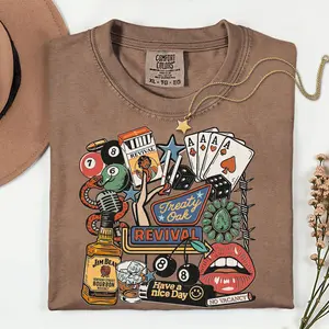 Comfort Colors Retro Revival Tee - Treaty Oak Revival Graphic Shirt for Summer - Bold Vintage Inspired Design - Printed in USA