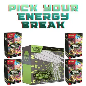 *READ DESCRIPTION* Break 161: (1) Perfect Order ETB, (4) Perfect Order Booster Bundle Pick Your Energy Cards Grass Water Fire Electric Fighting Dark Psychic Steel1