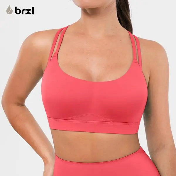 BRXL【Discount for live】Strappy Sports Bras for Women High Support Criss-Cross Back Padded with Removable Cups Yoga Workout Activewear UPF 50+ Sun Protection-brxl-NYLIVE
