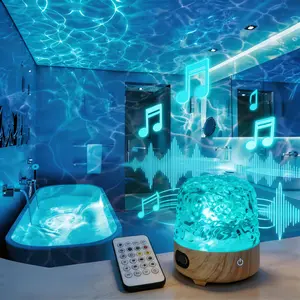 Water Ripple Speaker Lamp Supports Bluetooth Includes Remote Control/Touch Switch Sleep Light 16 Color Adjustable