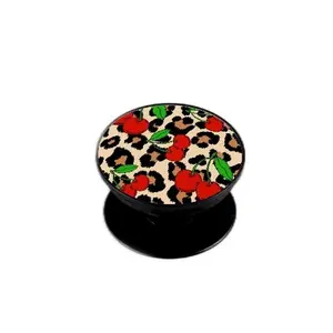 Leopard and Cherry Print Phone Grip Accessories-Fun and Unique phone accessory Stand Foldable