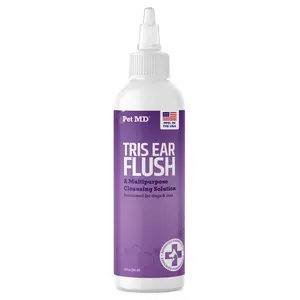 Pet MD Tris Flush Cat & Dog Ear Cleaner - Dog Ear Flush - 12 oz
