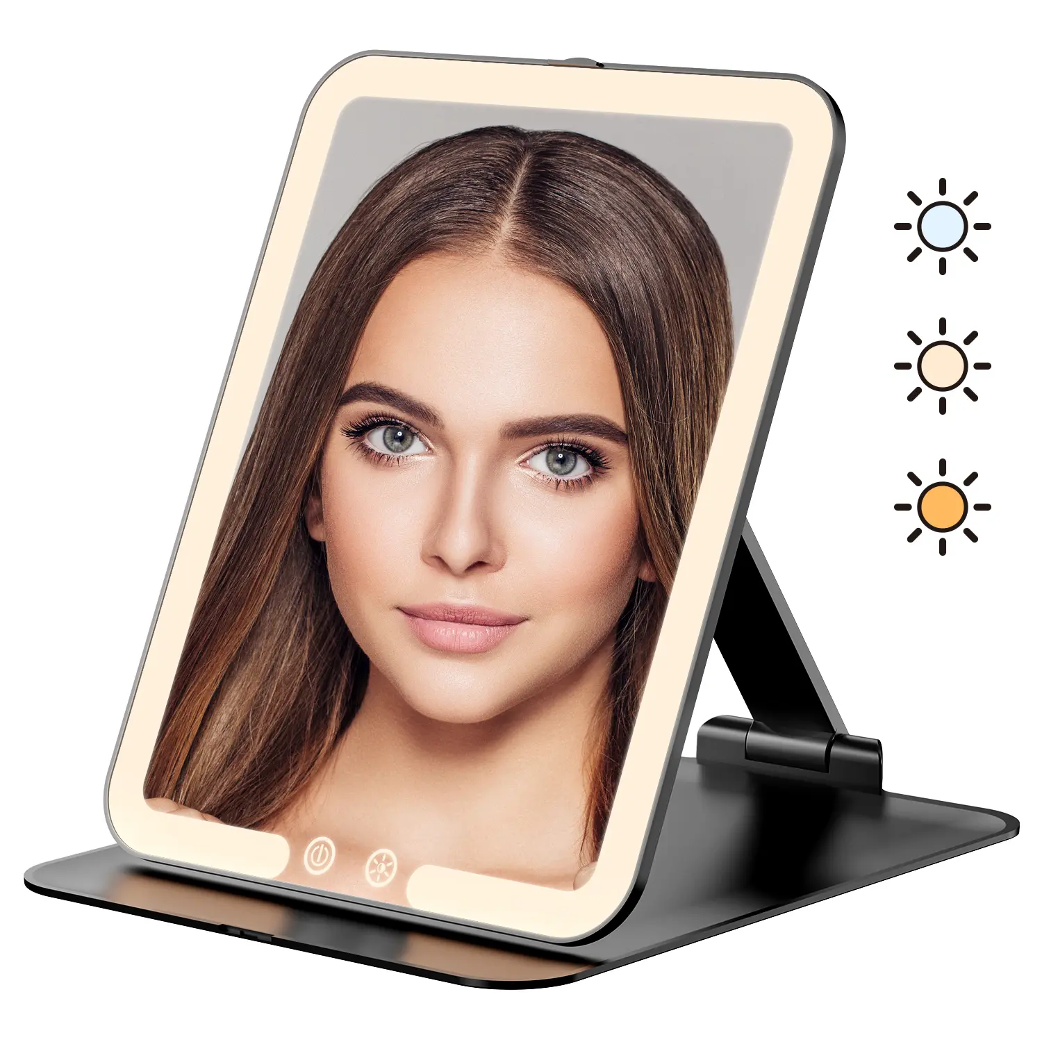Auxmir LED Makeup Mirror, 3 Dimmable Color Temperature Lights with Touch Control, Adjustable Height & Angle, Ideal Gift for Birthdays & Holidays