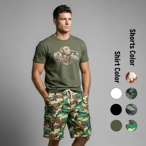 Men’s Camouflage Cargo Shorts Set with Southern Boy Graphic Tee – Casual Hunting Style Summer Outfit,  Breathable, Gym Set,  Streetwear, Gift For Him
