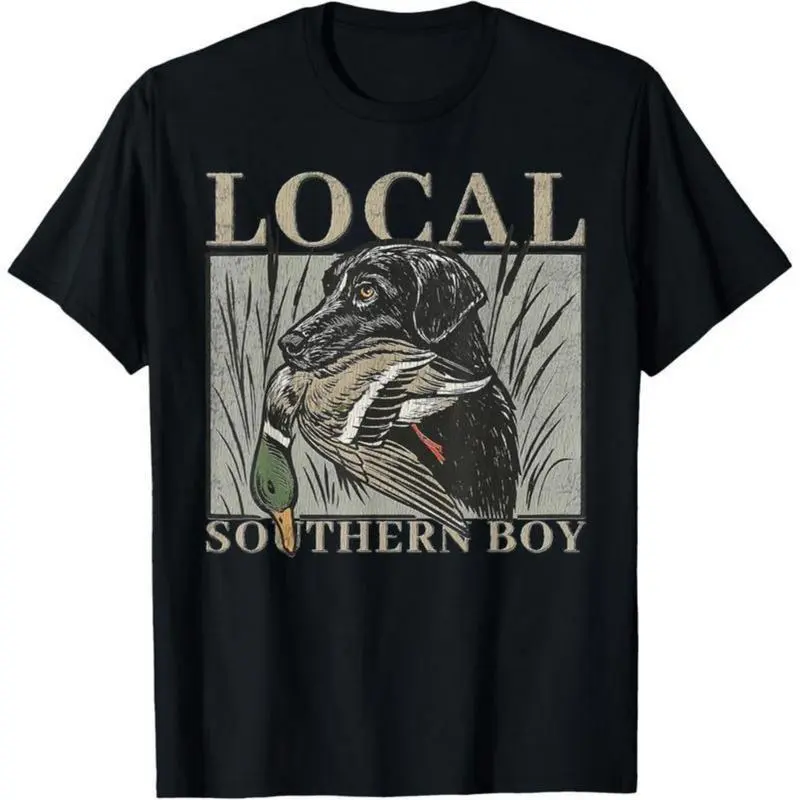 Vintage Local Southern Boy Hunting Shirt Black Lab Mallard Duck Hunting Dog Graphic Tee (No Box Included)
