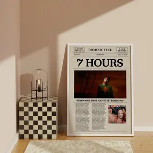 Dominic Fike “7 Hours” Retro Newspaper Print Decor Gift Poster Room Wall Decoration Artistic Photo