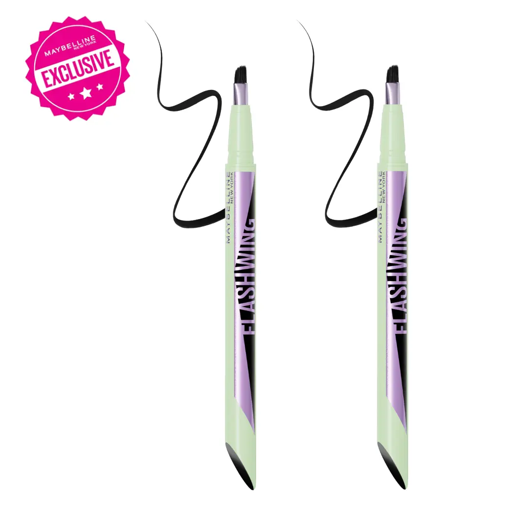 Flash Wing Liquid Eyeliner with Up to 24HR Wear, Lightweight, Angled Ink-Brush, Maybelline New York
