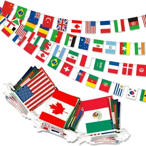 50FT International Flags Banner – 48 Countries String Flag, World Pennant for Theme Party, Grand Opening, Sports Events, School Classroom, Garden Bar Decor, TikTok Trending