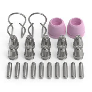 YESWELDER 24Pcs AG60 Cutting Torch Consumables Set for CUT-55DS-PLUS Plasma Cutter | 040" Tips, Electrodes, Bracket & Shield Cups Fit AG-60 SG-55 WSD-60 Torch