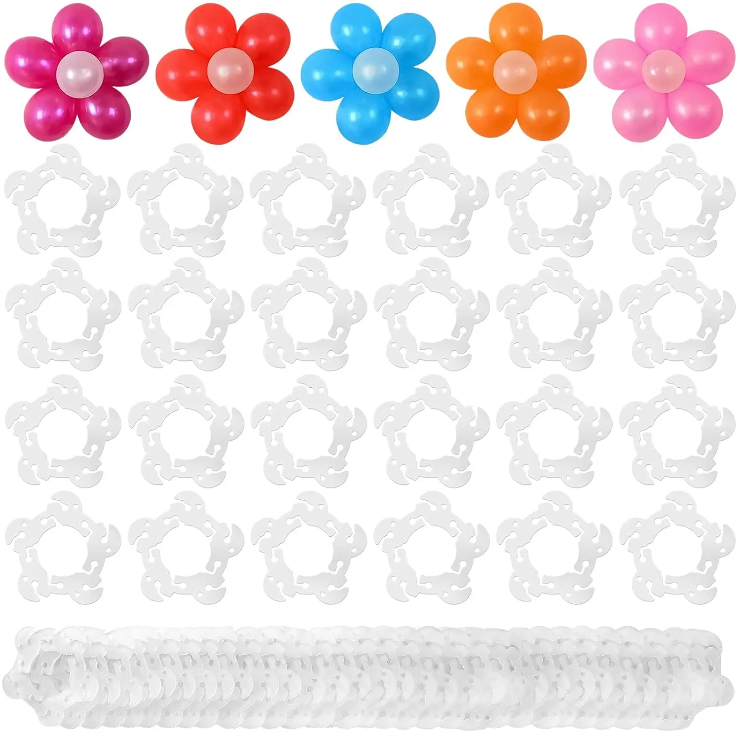 100PCS Balloon Clips for Arch & Column Decoration Flower Shape Balloon Connector Party Supplies