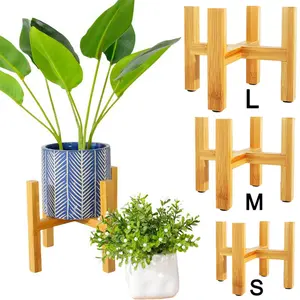 2pcs Modern Bamboo Plant Stand, Indoor Garden Decor Rack, Multiple Sizes Available, Stable & Stylish Design for Balcony/living Room/garden Corner