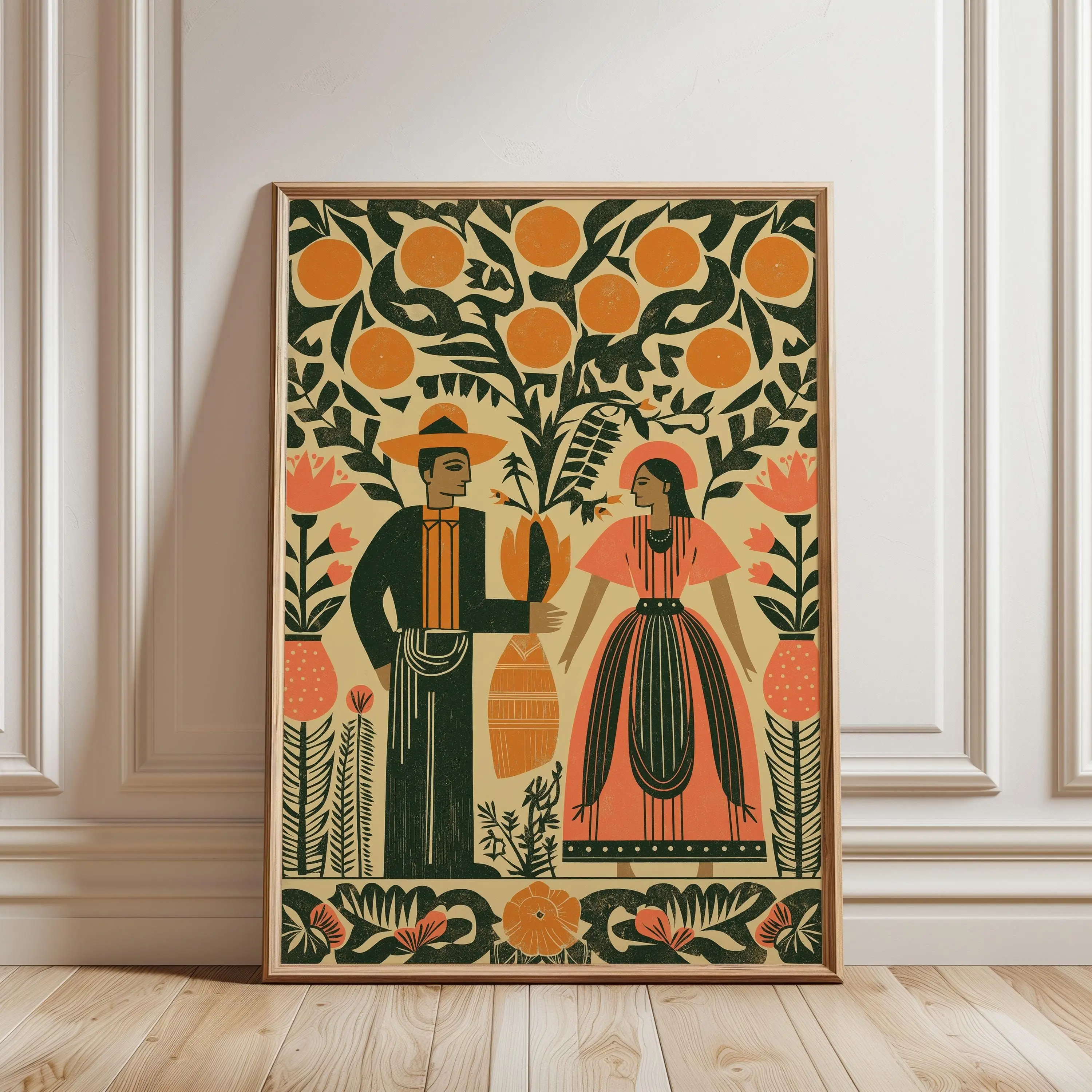 [SALE UP TO 40%] [Unframed] Mexican Folk Art Poster, Traditional Illustration Wall Decor, Ethnic Decorative Print