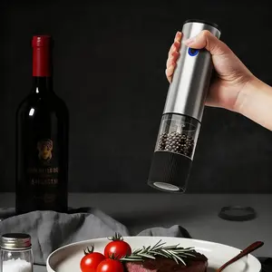 Electric Spice Mill Kitchen Gadget - 5-Speed Coarseness Adjustment, 1-Touch Auto Grind, Detachable Design for Sea Salt & Pepper, Sleek Build, Easy Cleanup, Kitchen Utensil, Seasoning Tool, Kitchen Gadgets