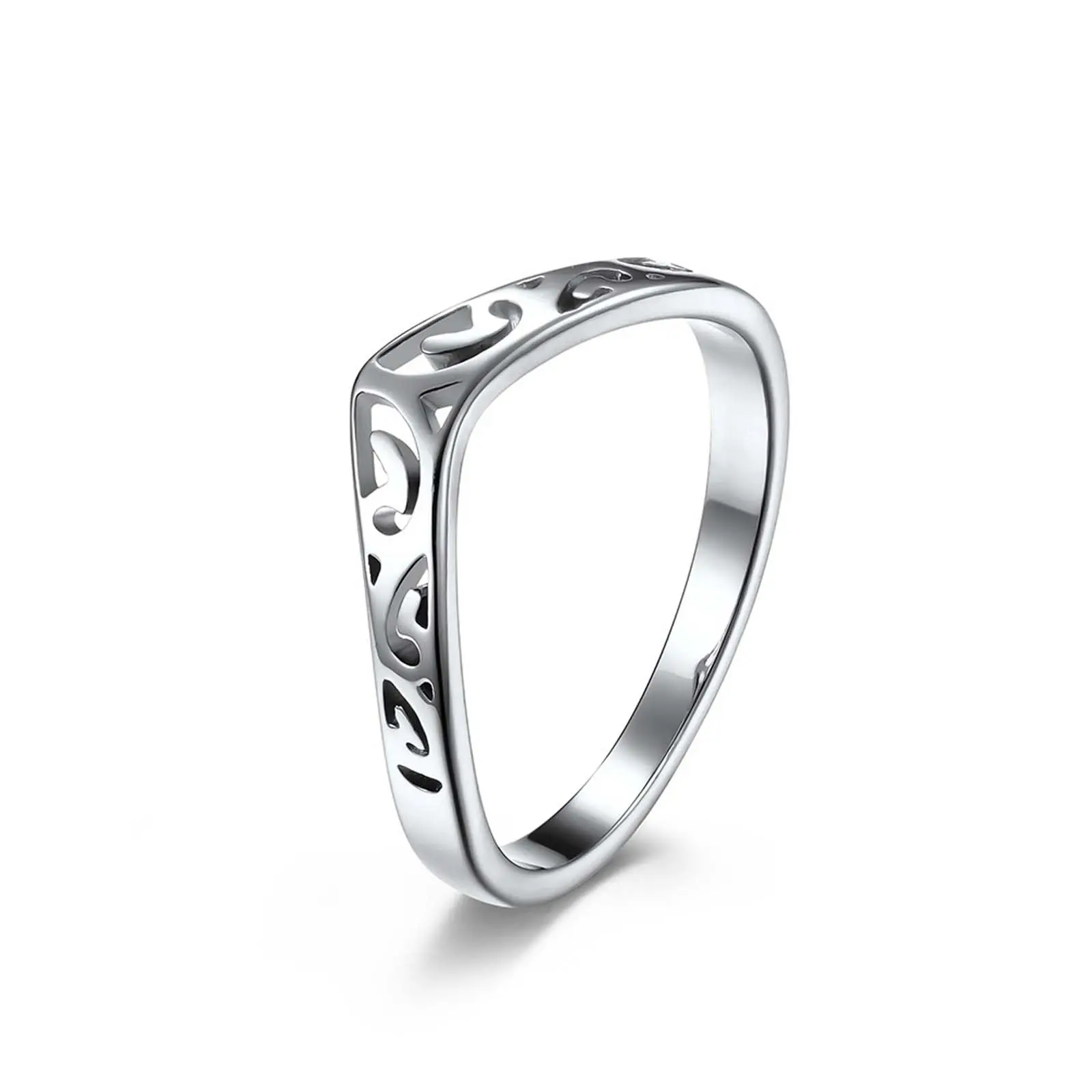 Women's Hollow Heart Design Ring - Titanium Steel Elegant Witch Knot Artificial Gemstone Jewelry, Multi-Size Daily Wear Accessory, Wedding Promise Ring, Gift Option, Wedding Promise Rings