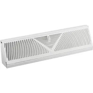 Baseboard Register Vent- RoundFlow Design for Maximum air Flow - Smooth air Adjust Lever - Heavy Duty Steel - Easy Install (18")