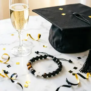 Tiger Eye, Cross Bracelet, Graduation Gift for Him Her, Faith-Inspired Protection Beaded Bracelet, Class of 2026 Gift, Boyfriend Husband Friendship Energy Jewelry, Money Attraction Accessory