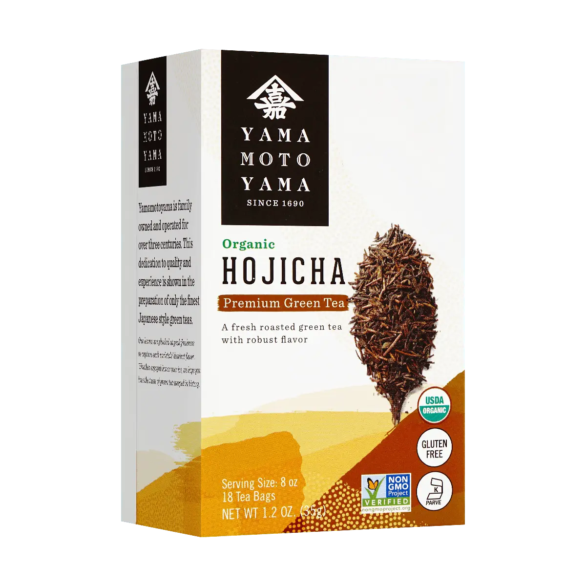 YAMAMOTOYAMA Organic Hojicha Preimum Green Tea, Set of 18