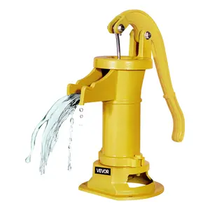 fathersdaygift VEVOR Well Hand Pitcher Pump, 25 ft Maximum Lift, Antique Cast Iron Manual Hand Water Pump, NPT 1-1/4in Connection, Easy Installation, Old Fashioned for Outdoor Garden, Pond, Backyard, Farm, Yellow