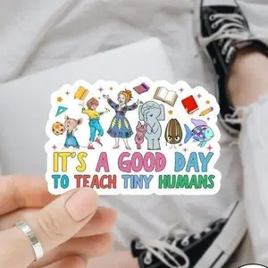 [FLASH SALE] It’s a Good Day To Teach Tiny Humans Sticker/Magnet, Children's Books Teacher Gift, Teacher Decal Sticker, Teacher Name Decal Back To School