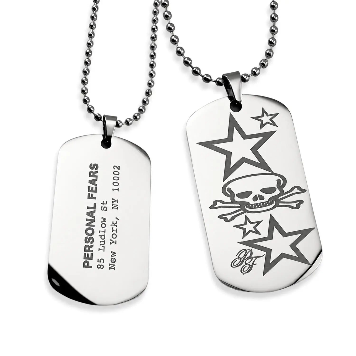 Dogtag Skull & Stars