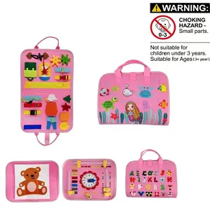 Busy Board Toys, Toddler Busy Board, Educational Learning Toys with Life Skills, Alphabet, Number, Shape, Color, Animal, Weather - Boy Birthday Gift, Car Airplane Travel Toy