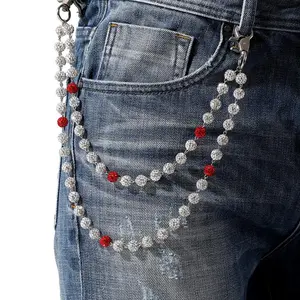 High-end Trousers Chains For Men and Women, Ceramic Clay Diamond Ball Waist Chains, Handmade Body Chains for Jeans