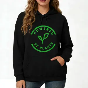 Workout Long Sleeve Hoodie – Powered by Plants and 100% Vegan