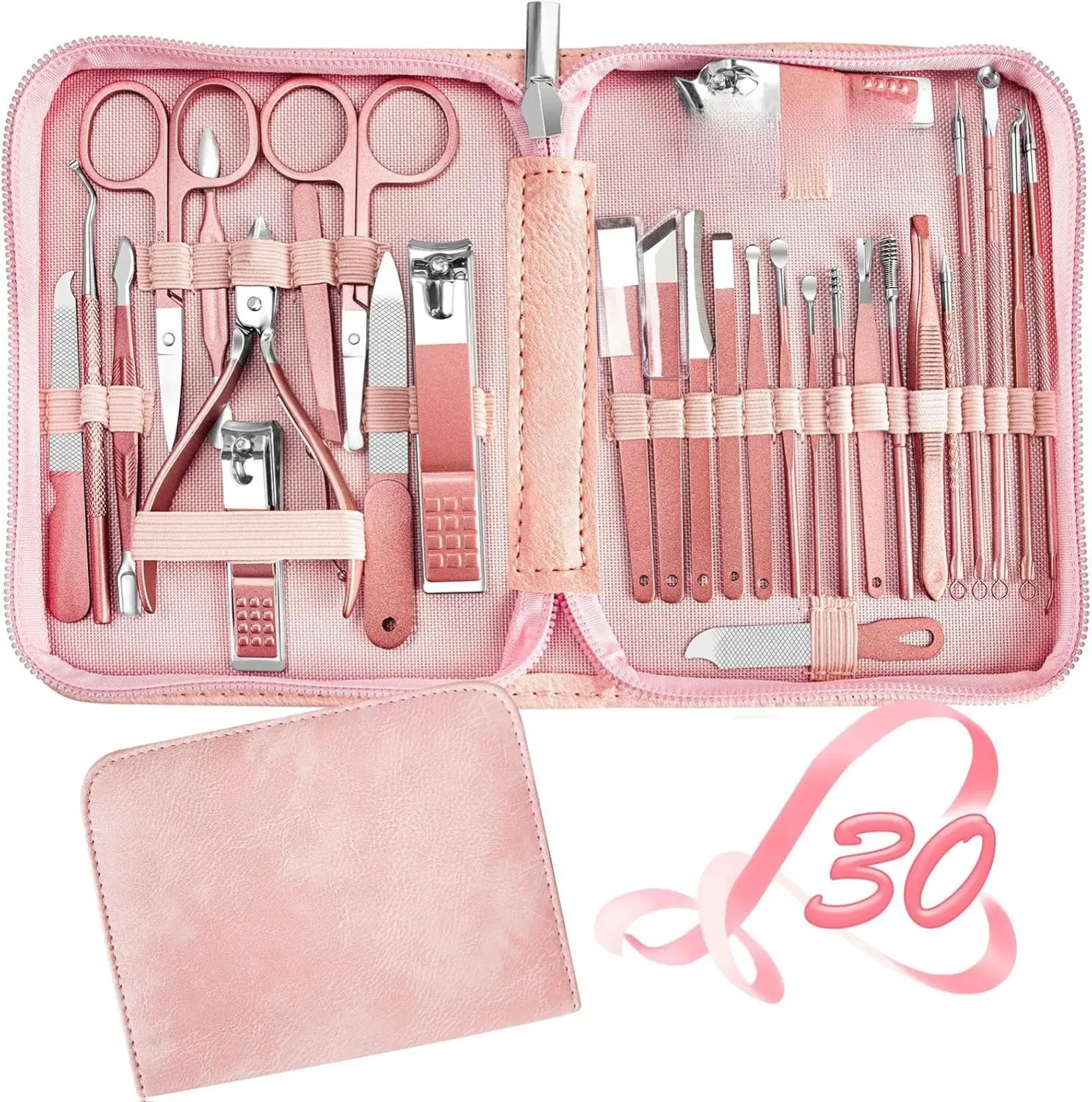 Manicure Set 30 in 1 Nail Clipper set, nail clippers, fingernail & toenail clippers, Manicure Tools, pedicure tools, Suitable for Travel Manicure Kit, Nail Set Kit With Everything Profe Gift Callus Remover