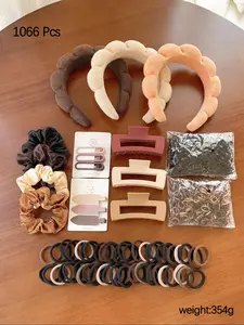 1066/4/6/3/50pcs Hair Clip Set, Shark Clips Combo, Back of Head Hair Claw, Rubber Bands, Hair Hoop Set, Women's Hair Accessories