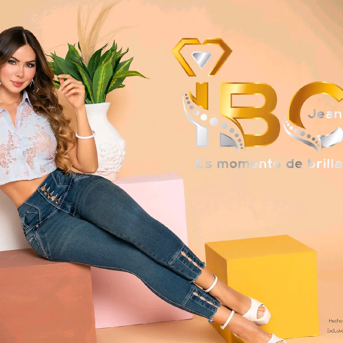 IBC JEANS Women's High Waist Jean Pants | Slim Fit Ultra Stretch Denim with 5-Button Closure and Anatomical Waist Shaping Support, Comfortable, Slimming