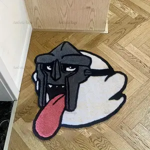 Halloween Ghost Face Plush Bath Mat, Soft Absorbent Bathroom Rug, Unique Cartoon Design, Comfortable Home Decor for Bedroom & Entryway, Bathroom Decorative Mat