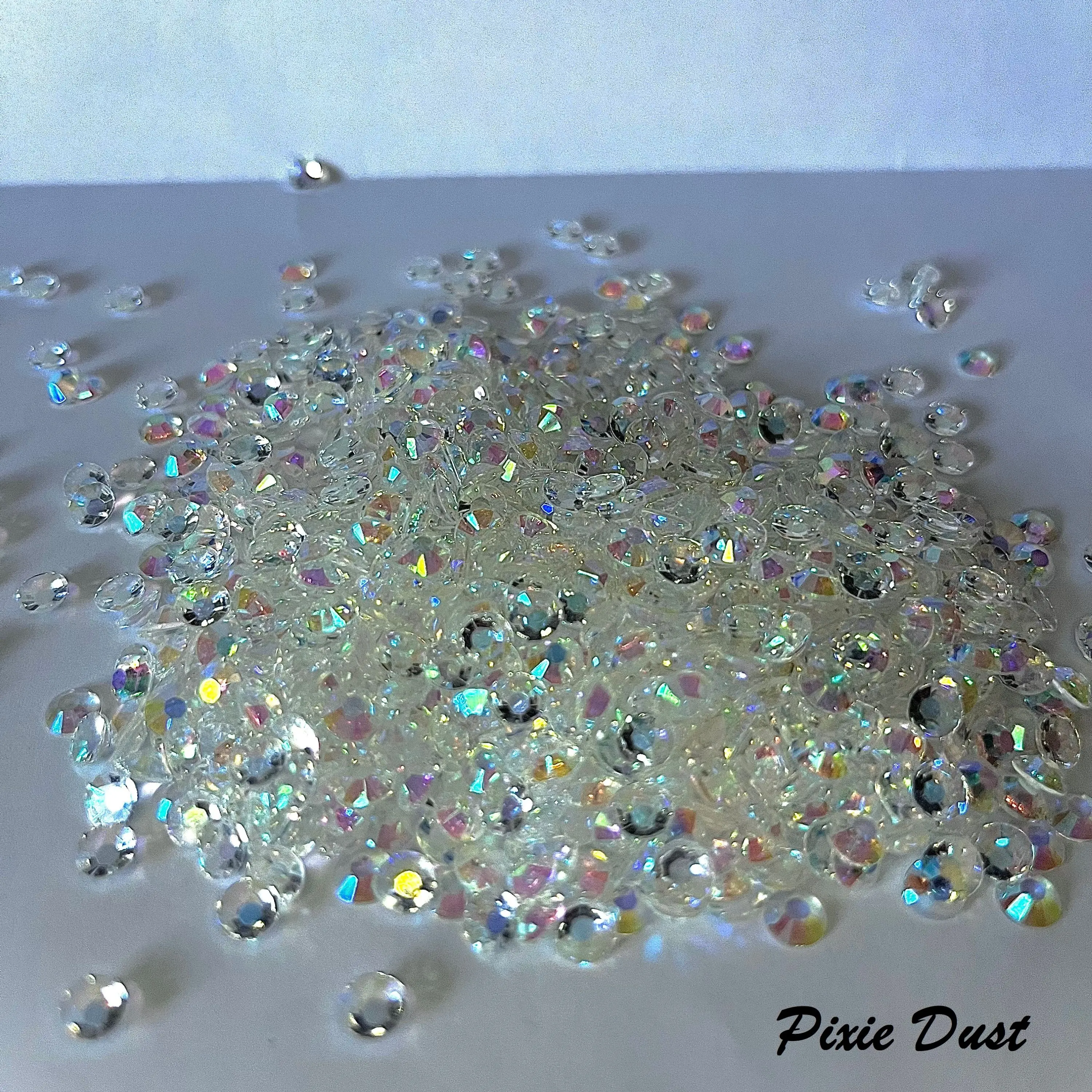 Transparent / Translucent Jelly Rhinestones 1000pcs - 5MM and 4MM sizes- Non-Hotfix flatback Resin AB - SS20, and SS16 - PIXIE DUST