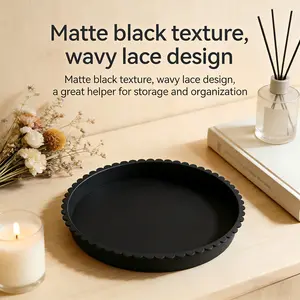 360° Smooth Spinning Organizer Tray, Wave Edge Design for Vanity Kitchen Bathroom, Bathroom Accessory