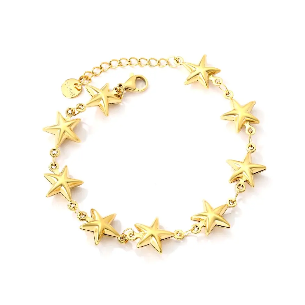 18K Gold Plated Daisy Flower Bracelet – Waterproof Stainless Steel