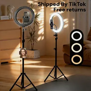 12" Ring Light with 63" Stand & 2 Phone Holders - 360° Adjustable Video Light for YouTube/TikTok/Makeup/Photography - Perfect for March Madness, Spring Break, Easter & World Cup Content Creation - Compatible with All Phones