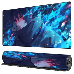 Oversized Gaming Mouse Pad, Anime Mousepad Naruto - Uchiha Itachi Character Theme Mouse Pad v3 Rubber Anti-Slip Thickened 3mm Washable Mouse Pad Computer Office Decor Accessory Gamer Gift Suitable for Laptops, Desks