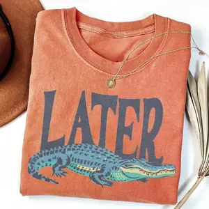 Comfort Color Later Gator T- Shirt, Vintage 90s Style Shirt,4th Of July shirt, Funny Graphic Alligator Tee, Gift For Him Or Her, Funny Mama Shirt, Mother Day Gift Top Womenswear Fitted