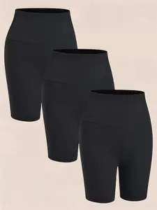 3 Pack 6"Women's High-Waisted Biker Shorts, Super Soft No-See-Through Fabric, Ideal for Workouts & Yoga, Summer Casual Wear, Everyday Activewear, Workout Bottoms