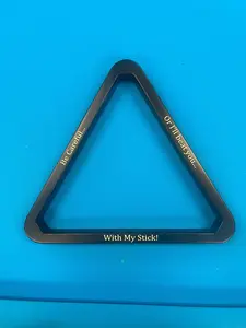 Heavy-Duty 8-Ball Pool Rack, Custom Laser Engraved with Funny Saying, Home Supplies Pool Game Organizer