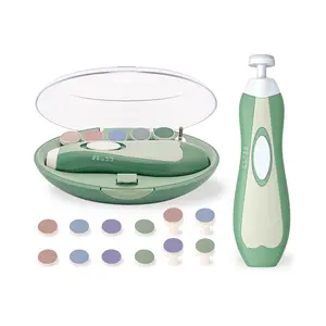 Upgraded Electric Nail File for Babies Precise 4-Stage Trimmer with Soft LED Light 18 Grinding Heads Safe Gentle for Newborn to Toddler Beginner-Friendly Ergonomic Design Perfect Baby Shower Gift