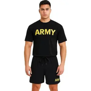US Army PT T-Shirt & Shorts Set | Performance Moisture Wicking Physical Training Workout Gym Exercise Jogging Uniform