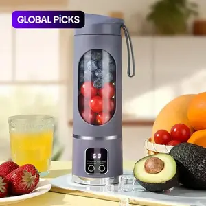 Portable Blender, USB Rechargeable Blender with LED Display for Smoothies and Liquid Diets, Small Juicer Blender, Milkshake Blender, Home Kitchen Appliance, Smoothies Blenders, Blender Smoothie Maker #GLOBAL PICKS